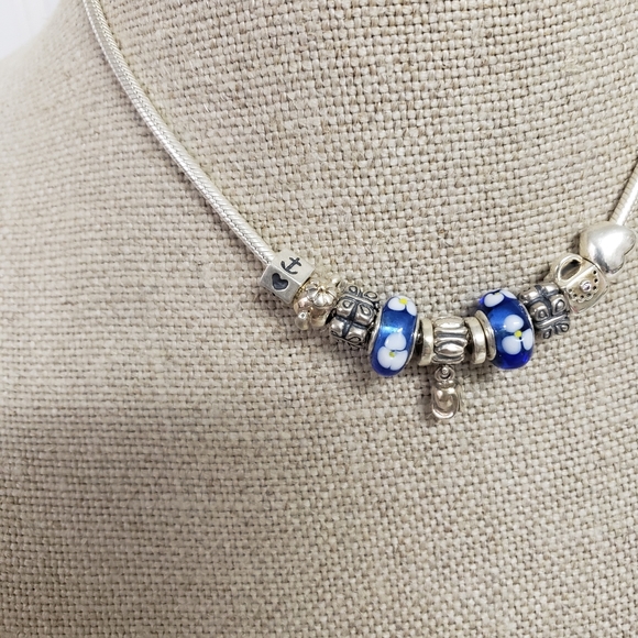 Pandora 11 spacer charm necklace 925 silver - Picture 2 of 13